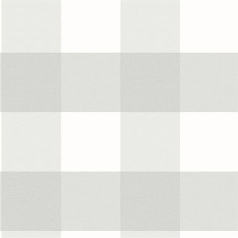 Grey Amos Grey Gingham Plaid Wallpaper