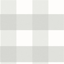 Grey Amos Grey Gingham Plaid Wallpaper