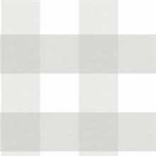 Grey Amos Grey Gingham Plaid Wallpaper