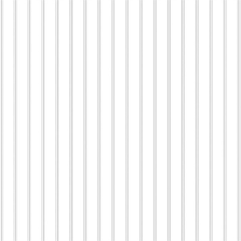 Grey and White Ticking Stripe Prepasted Wallpaper