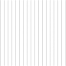 Grey and White Ticking Stripe Prepasted Wallpaper