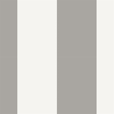 Grey and White Vertical 5.25in Stripe Prepasted Wallpaper