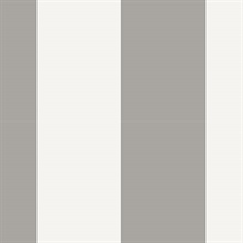 Grey and White Vertical 5.25in Stripe Prepasted Wallpaper