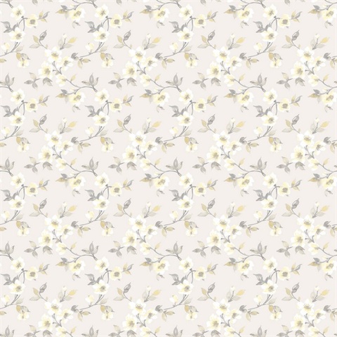 Grey Anenome Floral Mini Wallpaper