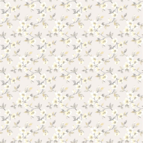 Grey Anenome Floral Mini Wallpaper