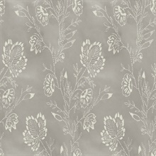 Grey Barbier Watercolor Leaf & Vine Wallpaper