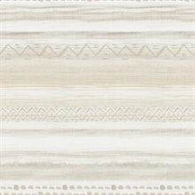 Grey & Beige Commercial Tribal Stripe Wallpaper