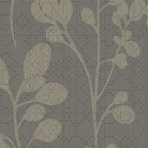 Grey &amp; Beige Sprig  Wallpaper