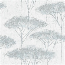 Grey & Blue Commercial Trees Wallpaper