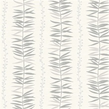 Grey Botanical Leaf Vine Wallpaper