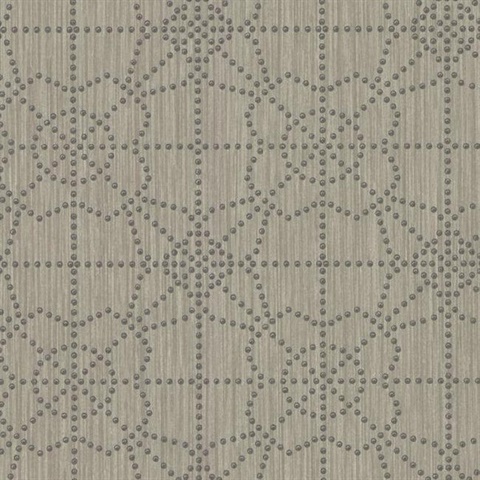 Grey & Brown Gilded Dots Wallpaper