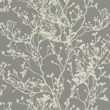 Grey Budding Tree Branch Silhouette Wallpaper