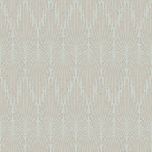 Grey Cafe Society Abstract Leaf Damask Wallpaper