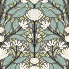 Grey Carmela Scandinavian Floral Wallpaper