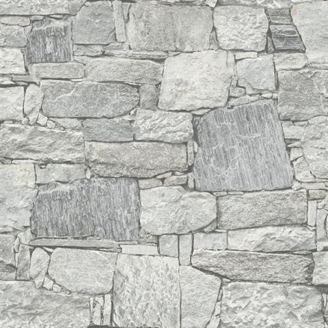 Grey Chateau Stone Peel and Stick Wallpaper