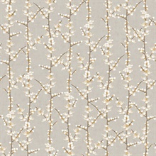 Grey Cherry Blossom Vertical Tree Wallpaper