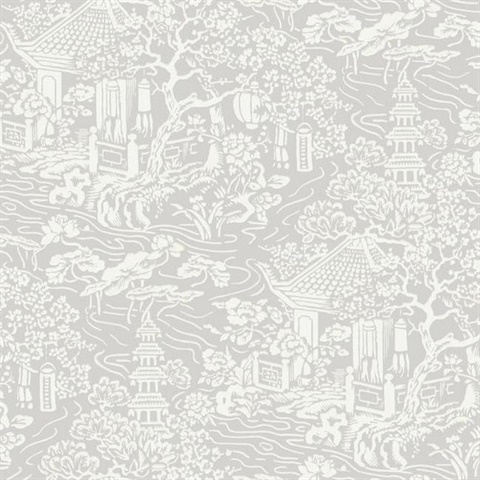 Grey Chinoiserie Wallpaper