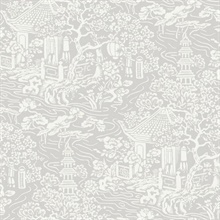 Grey Chinoiserie Wallpaper