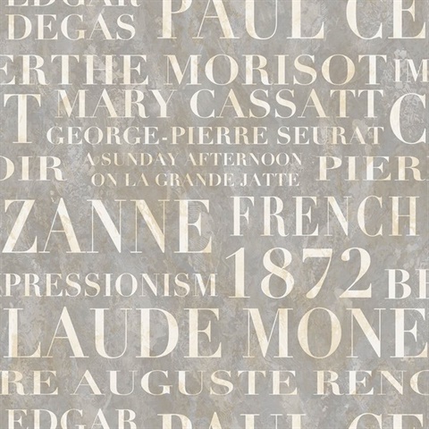 Grey Commercial French Signs Wallpaper