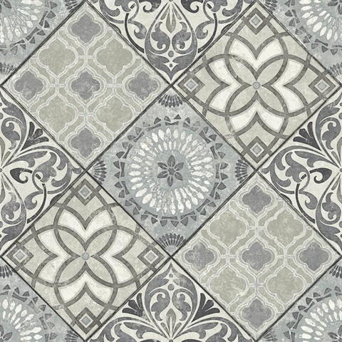 Grey Commercial Tile Wallpaper