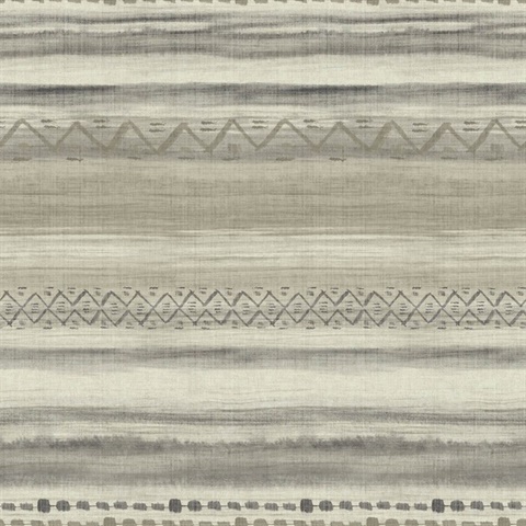 Grey Commercial Tribal Stripe Wallpaper
