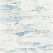 Grey, Cream & Blue Commercial Spatula Stripes Wallpaper