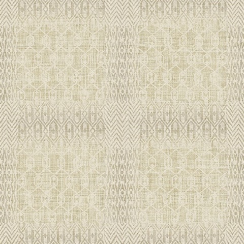 Grey & Cream Commercial Geometric Patchwork Wallpaper
