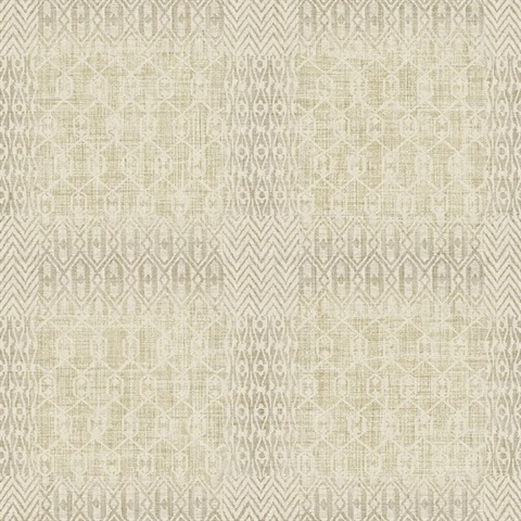 Grey & Cream Commercial Geometric Patchwork Wallpaper