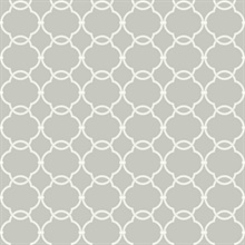 Grey & Cream Commercial Linked Trellis Wallpaper