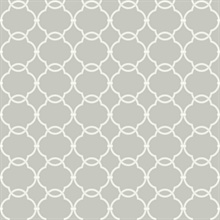 Grey & Cream Commercial Linked Trellis Wallpaper