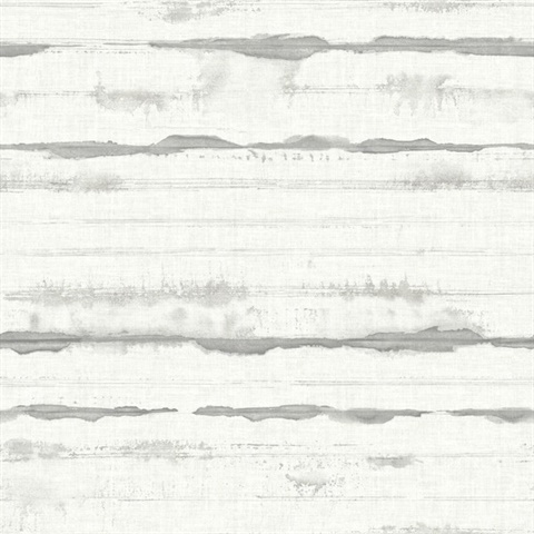Grey Destin Faux Linen Coastal Stripe Wallpaper
