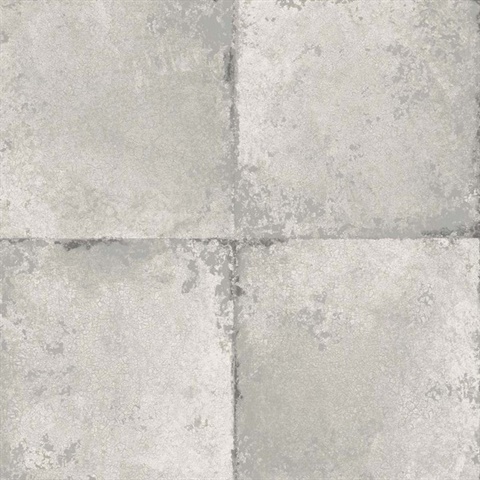 Grey Faux Distressed Stone Tile Wallpaper