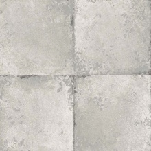 Grey Faux Distressed Stone Tile Wallpaper