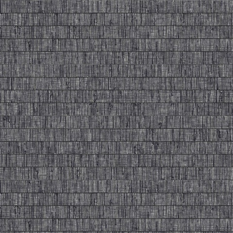 Grey Faux Grass Horizontal Stripe Wallpaper