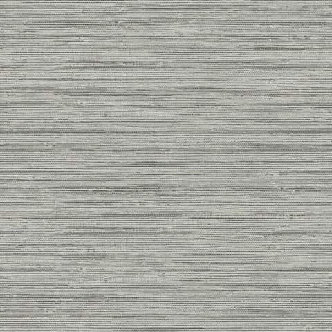 Grey Faux Grasscloth Sisal Wallpaper