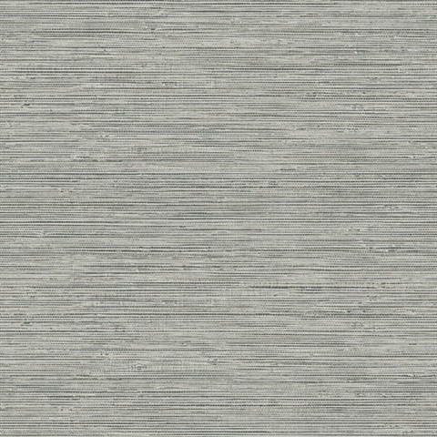 Grey Faux Grasscloth Sisal Wallpaper