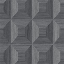 Grey Faux Wood Geomtric Square Wallpaper