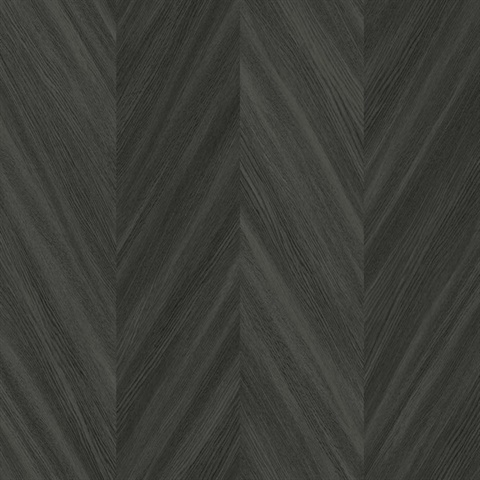 Grey Faux Wood Grain Chevron Stripes Wallpaper