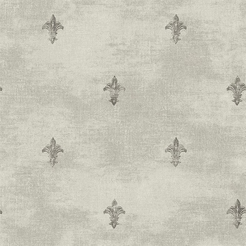 Grey Fleur De Lys Wallpaper
