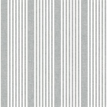 Grey French Linen Stripe Peel and Stick Wallpaper