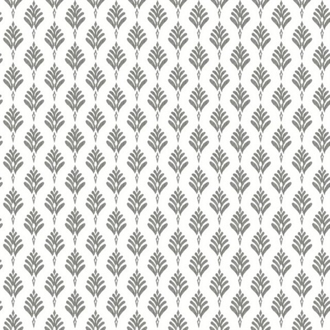 Grey French Scallop Wallpaper