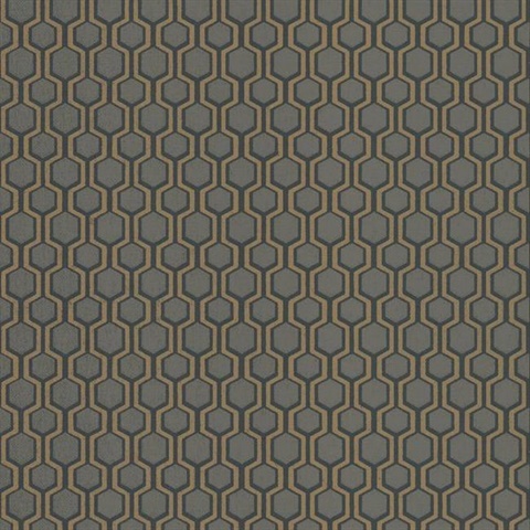 Grey Geometric Honeycomb Bee Sweet Wallpaper