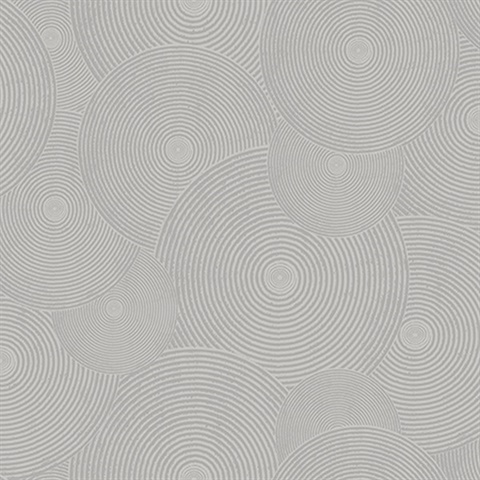 Grey Geometric Interlocking Ripples Wallpaper