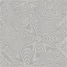 Grey Geometric Interlocking Ripples Wallpaper