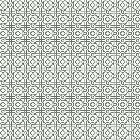Grey Geometric Pergola Lattice Prepasted Wallpaper