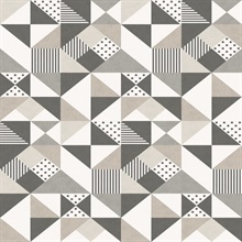 Grey Geometric Triangle, Square, & Dots Wallpaper