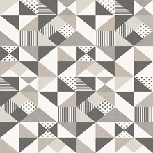 Grey Geometric Triangle, Square, & Dots Wallpaper