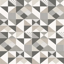 Grey Geometric Triangle, Square, &amp; Dots Wallpaper