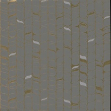 Grey &amp; Gold Perfect Petals Metallic Foil Texture Stripe Wallpaper