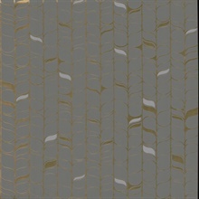 Grey & Gold Perfect Petals Metallic Foil Texture Stripe Wallpaper